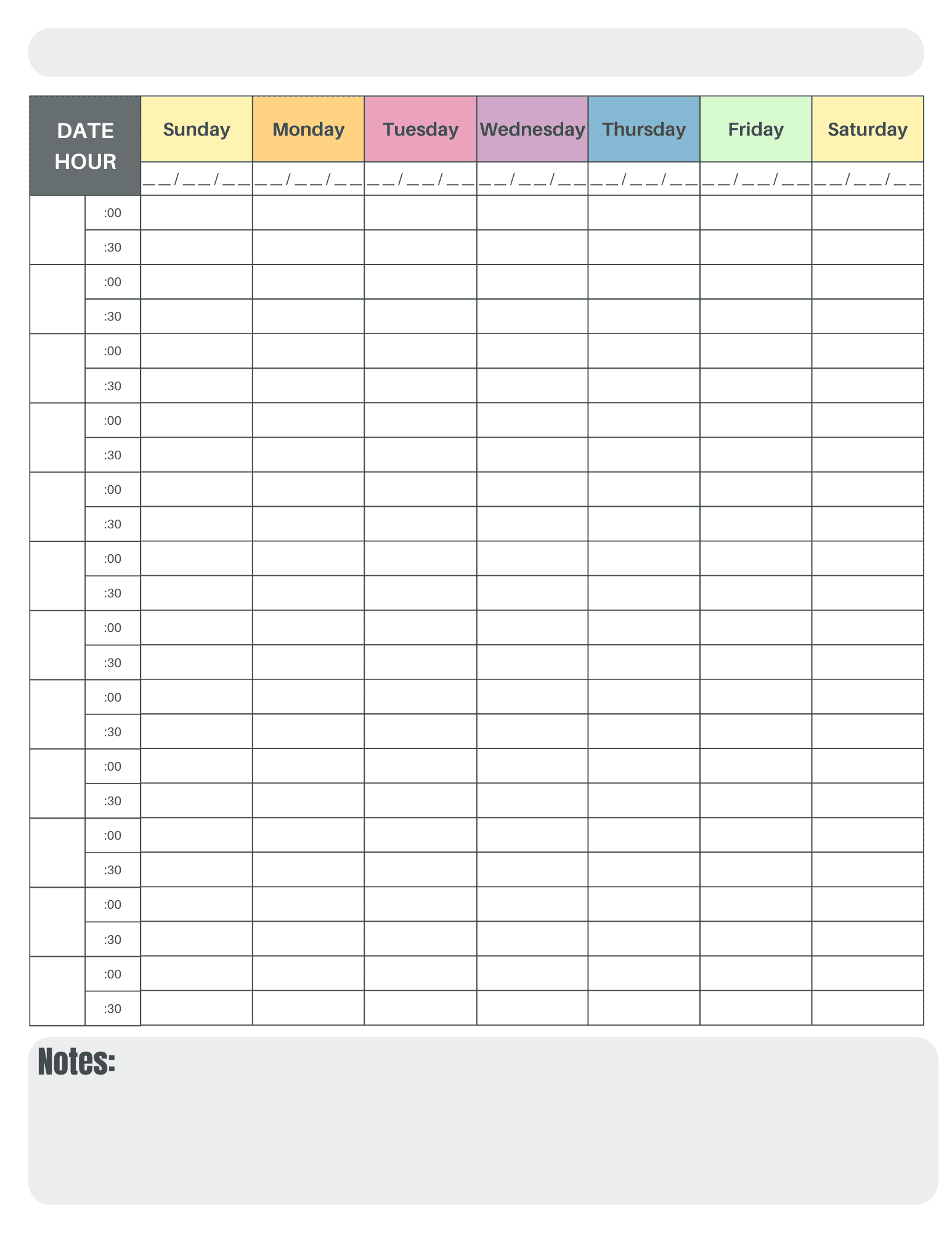 Free Printable Daily Schedule By Hour