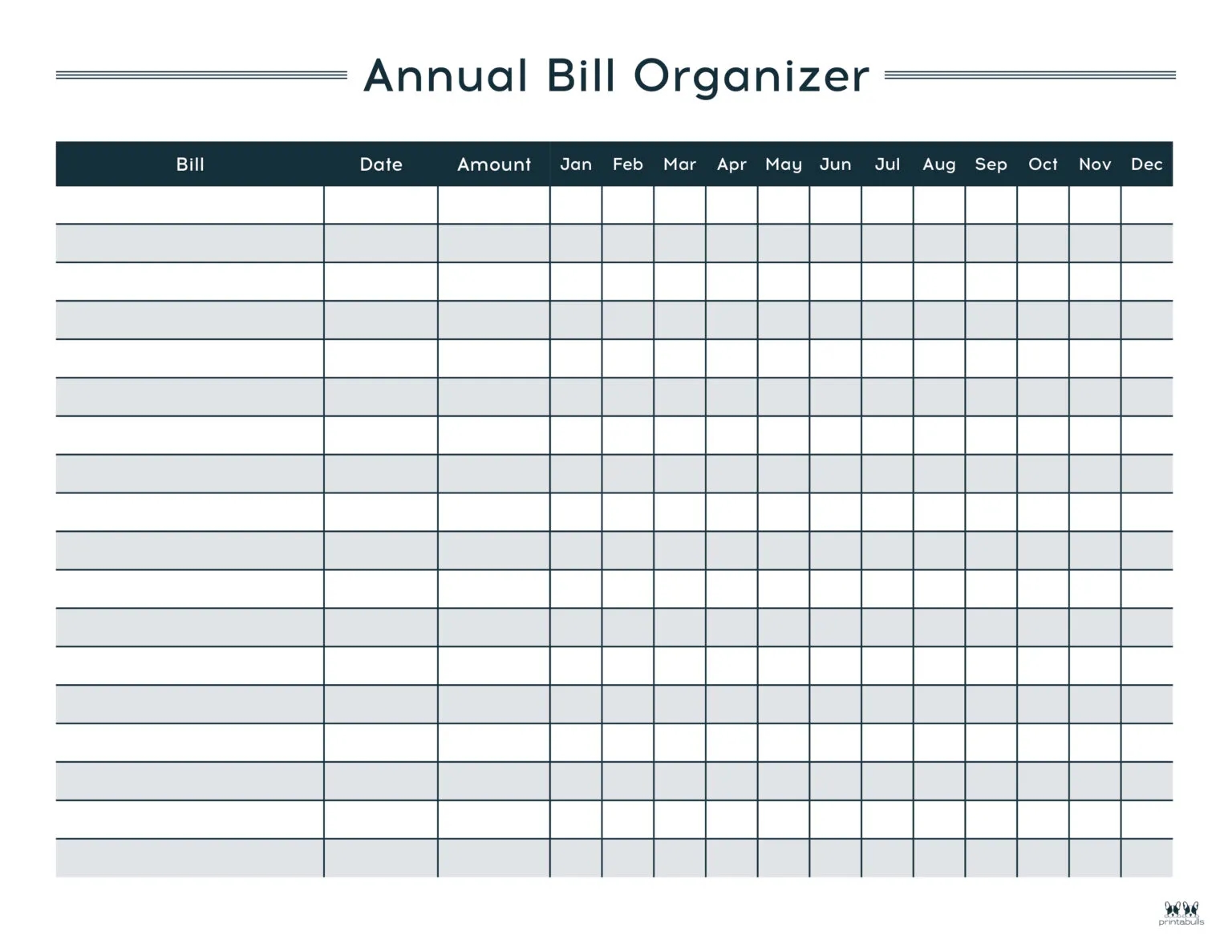 Free Printable Bill Planner Printable Party Favors