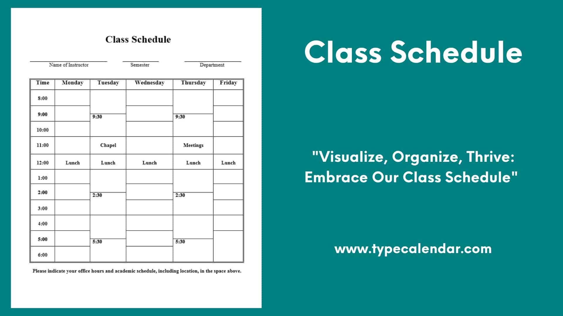 Schedule Template Printable Free