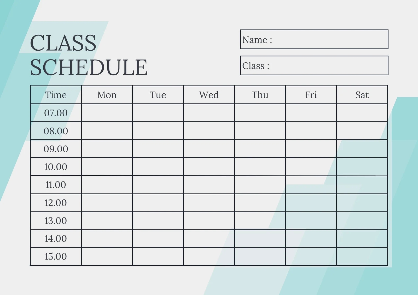 Free Printable Class Schedule Templates To Customize Canva