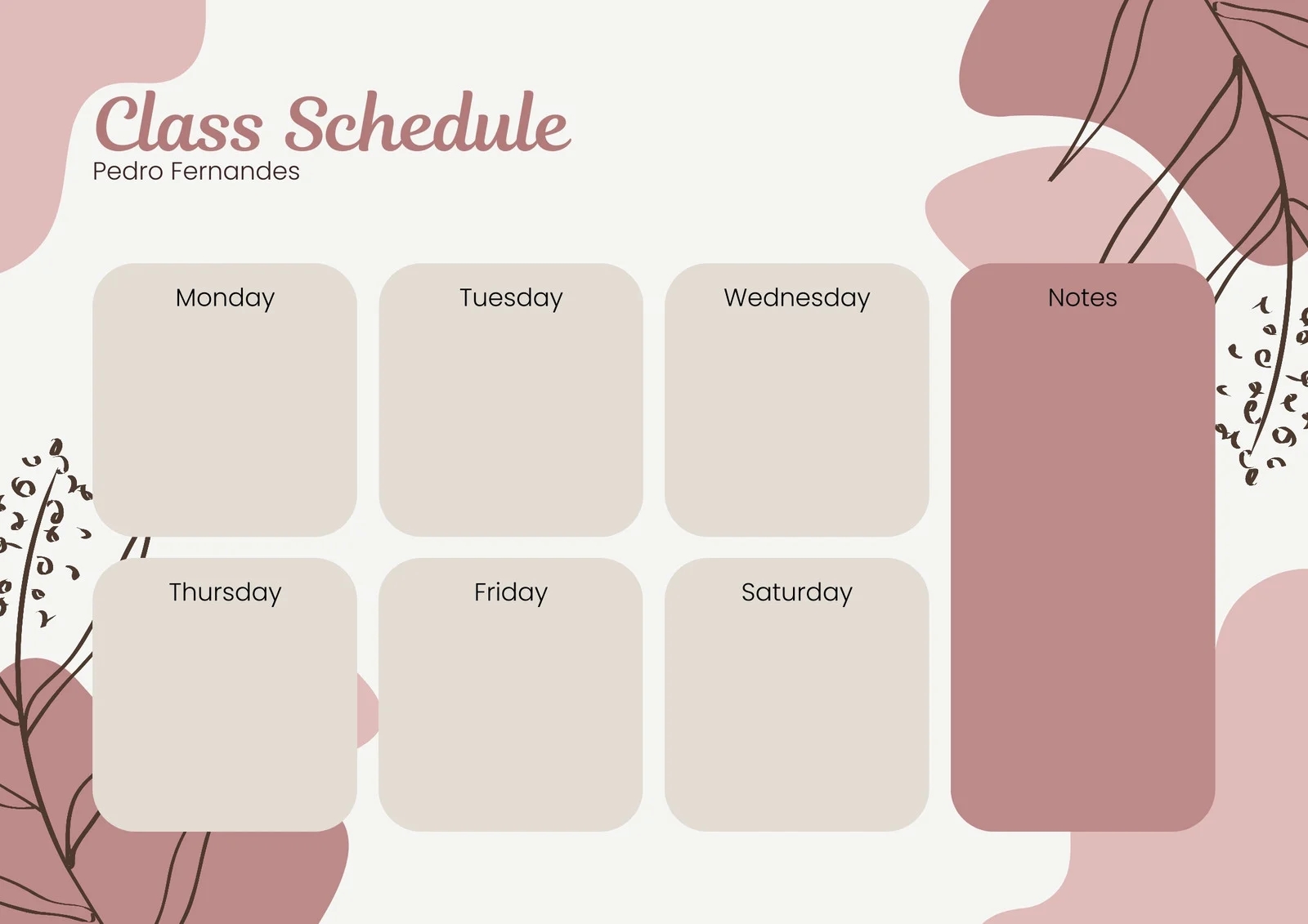 Free Printable School Schedule
