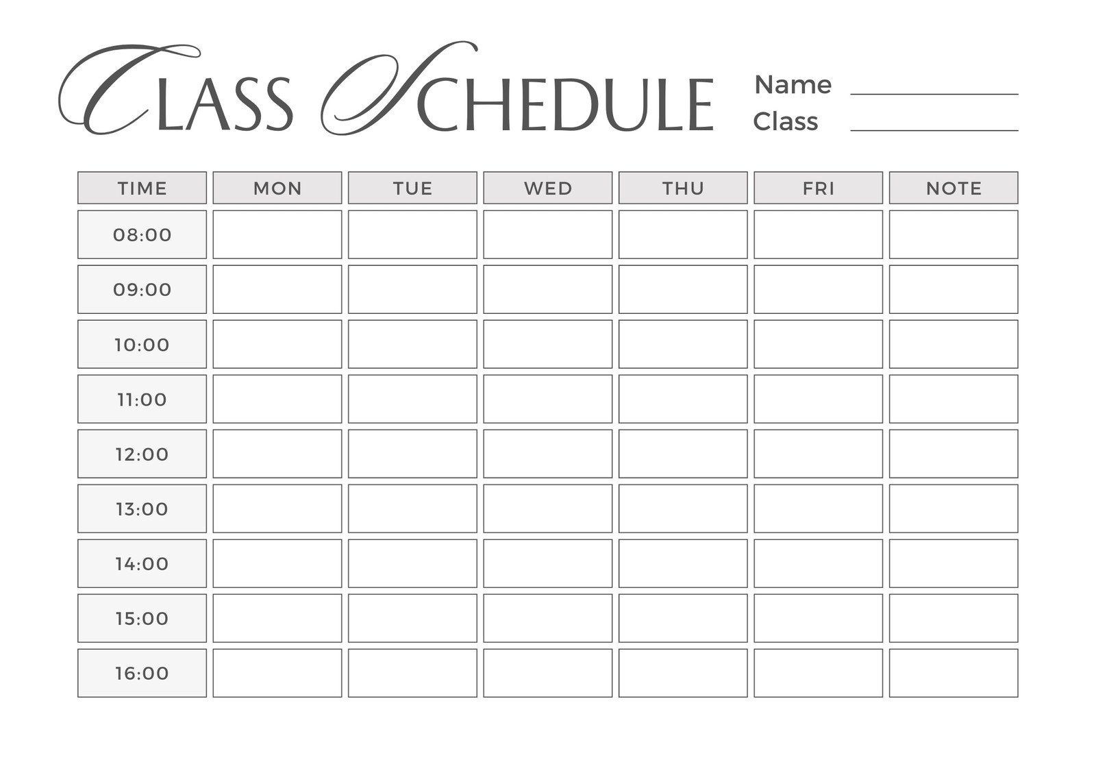 Free Printable Class Schedule Templates To Customize Canva Worksheets Library