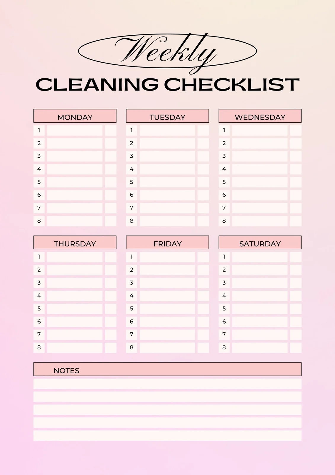 Free Printable Cleaning Checklist Templates Canva