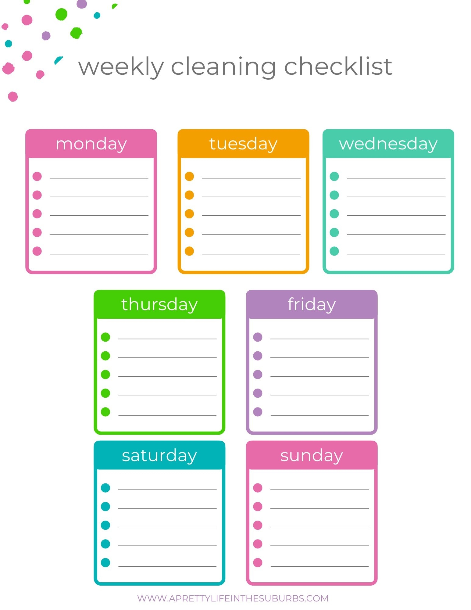Free Printable Cleaning Planner A Pretty Life In The Suburbs Worksheets Library
