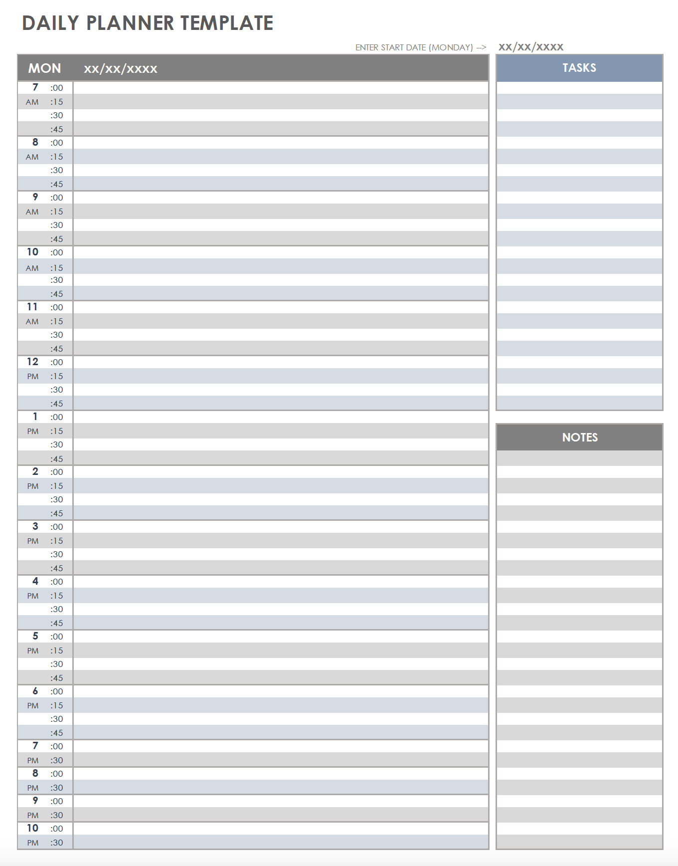 Free Printable Schedule Template