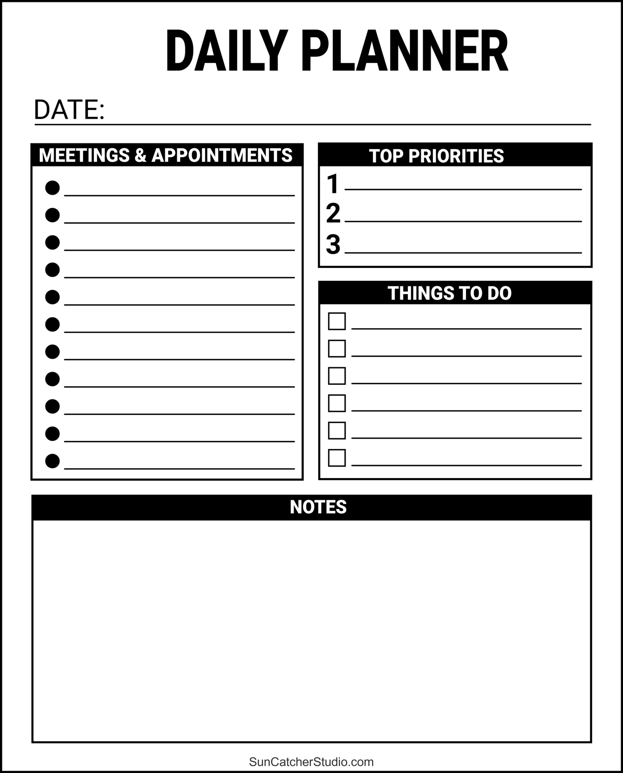 Free Printable Daily Planner Templates PDF Format Free Printables Monograms Design Tools Patterns DIY Projects