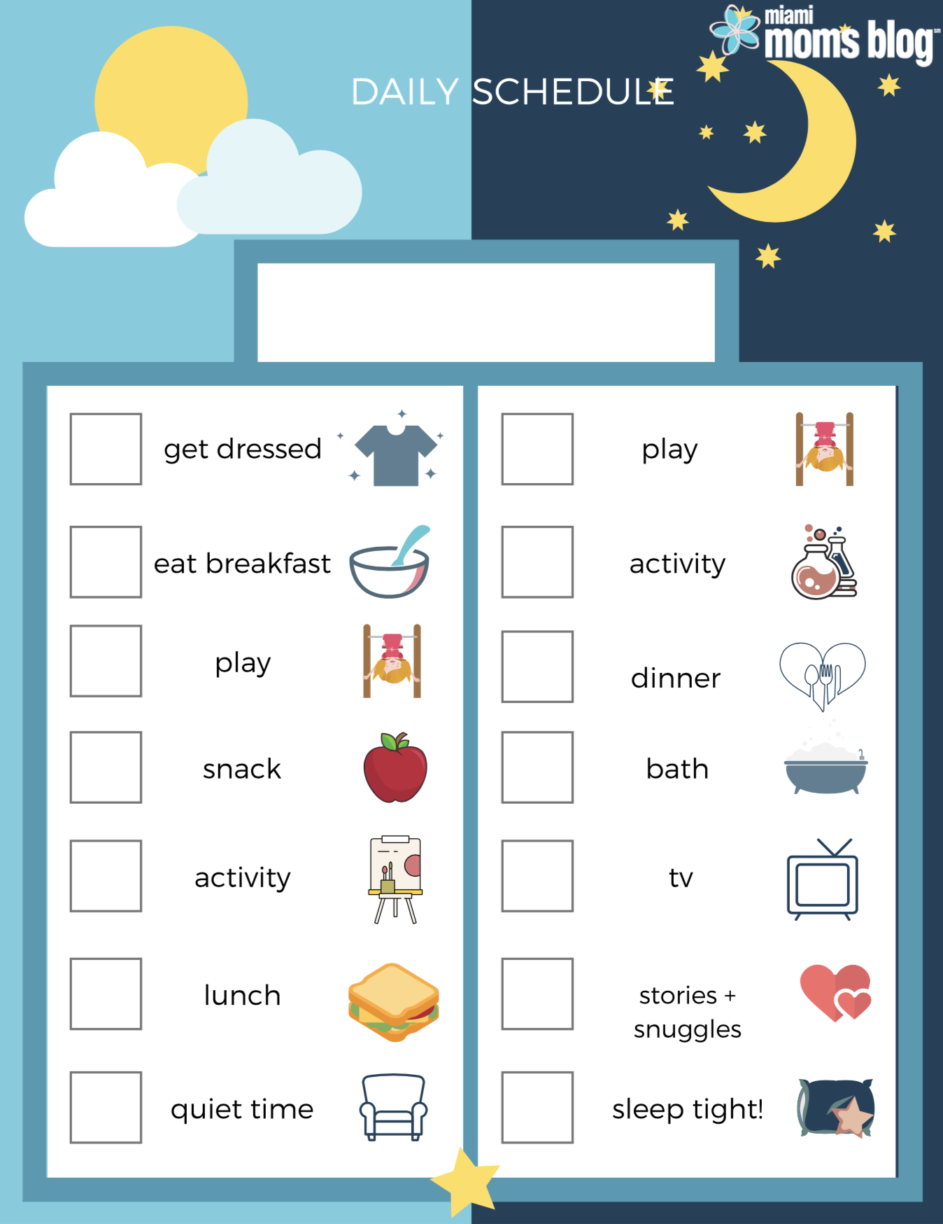 FREE Printable Daily Schedule Template Miami Moms Blog