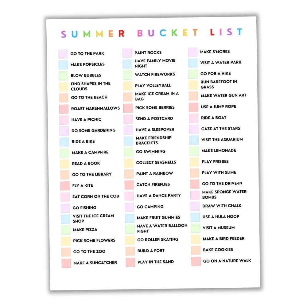 Free Printable Daily Weekly Summer Schedule For Kids Bonus Summer Bucket List The Craft at Home Family