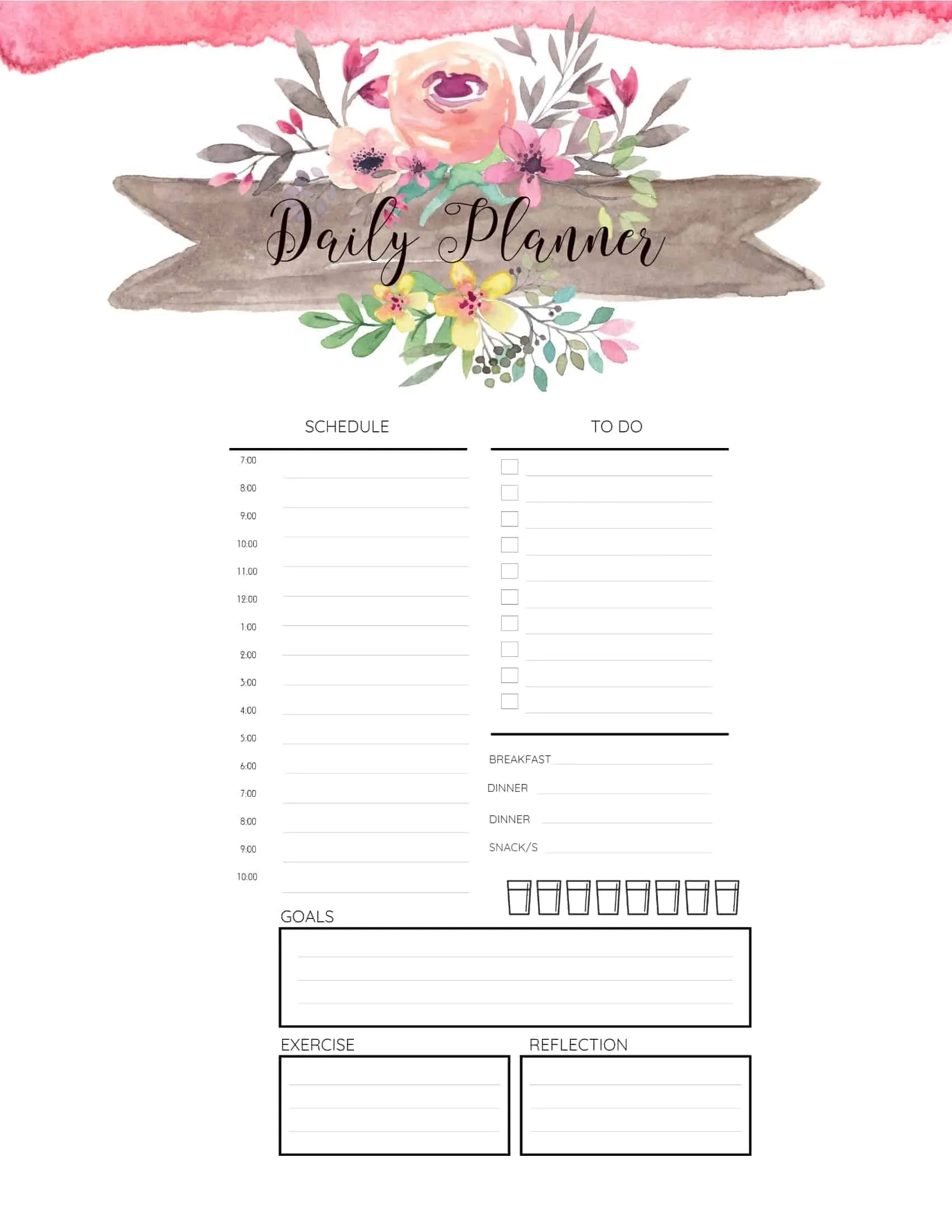 FREE Printable Hourly Planner Daily Weekly Or Monthly