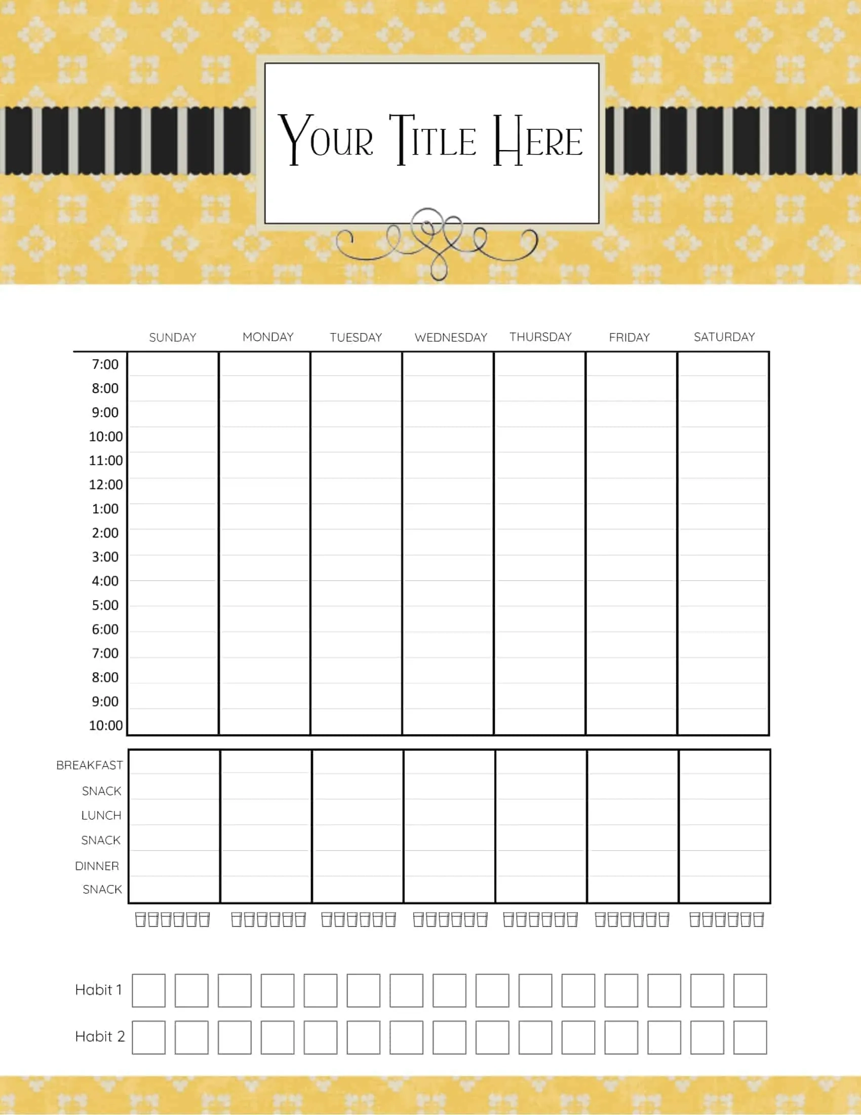 FREE Printable Hourly Planner Daily Weekly Or Monthly