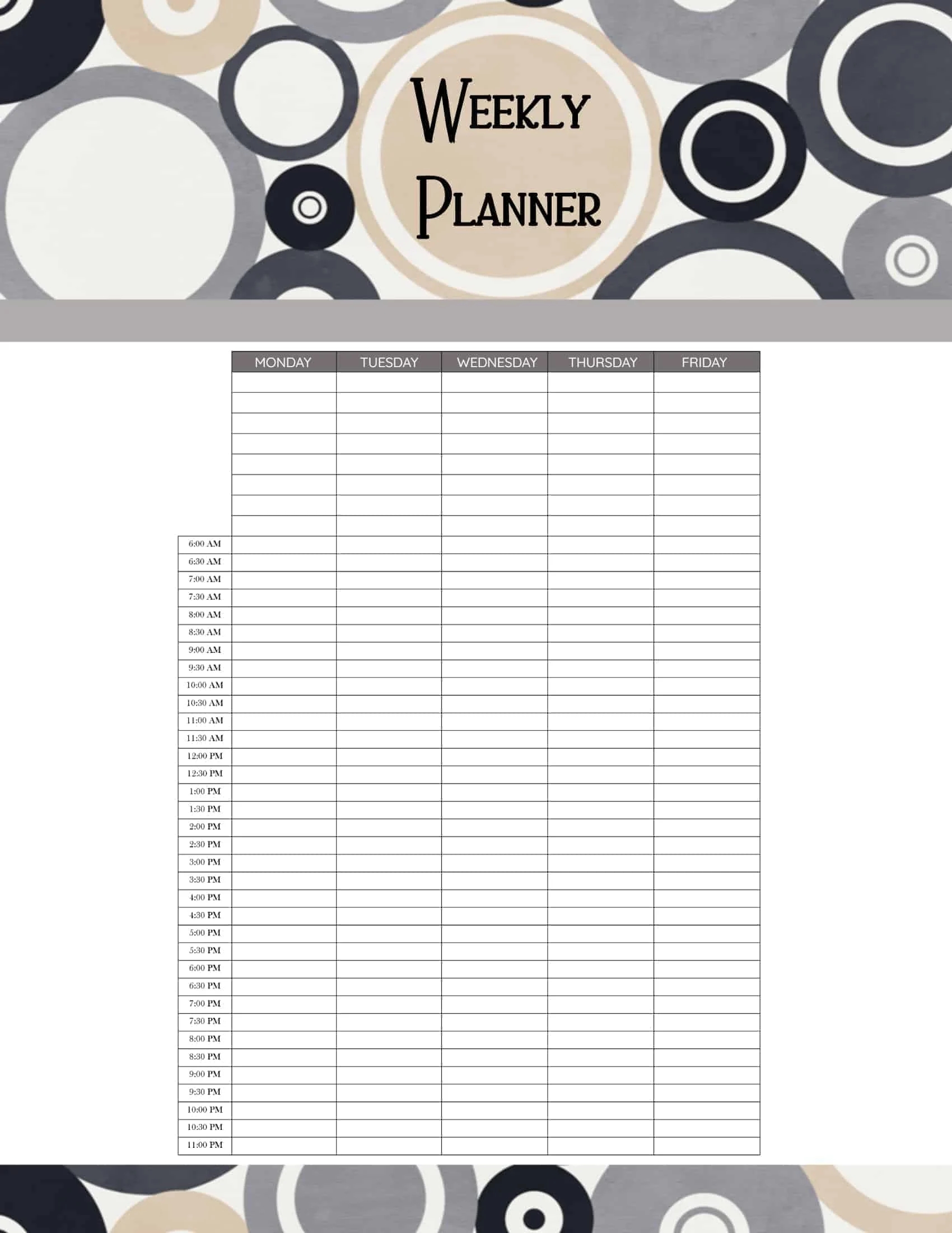 FREE Printable Hourly Planner Daily Weekly Or Monthly