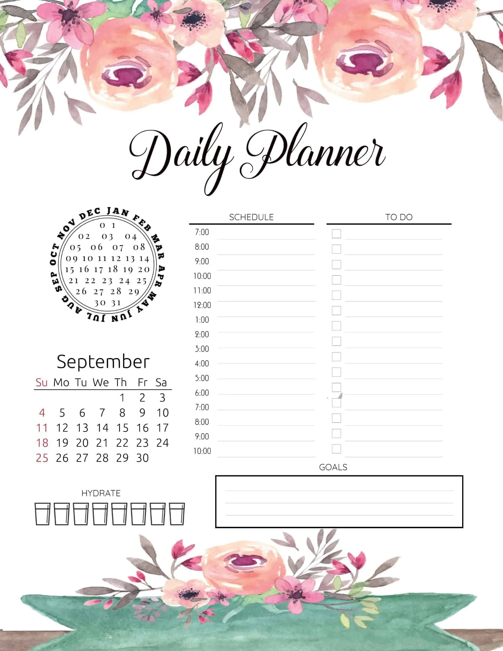Printable Daily Hourly Schedule Template