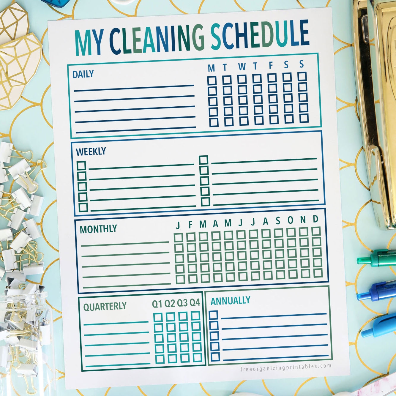 Free Printable Blank Weekly Cleaning Schedule Free Printable Blank Weekly Cleaning Schedule