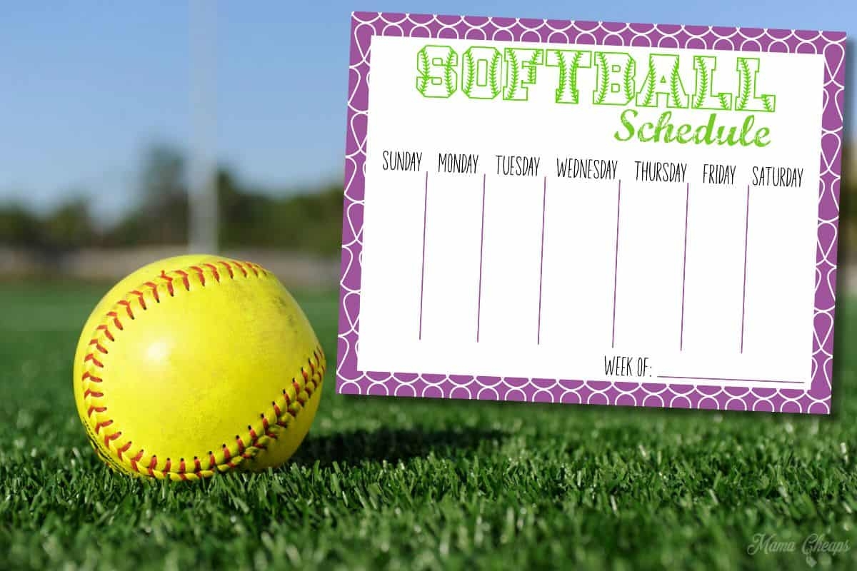 Free Printable Softball Schedule Mama Cheaps 