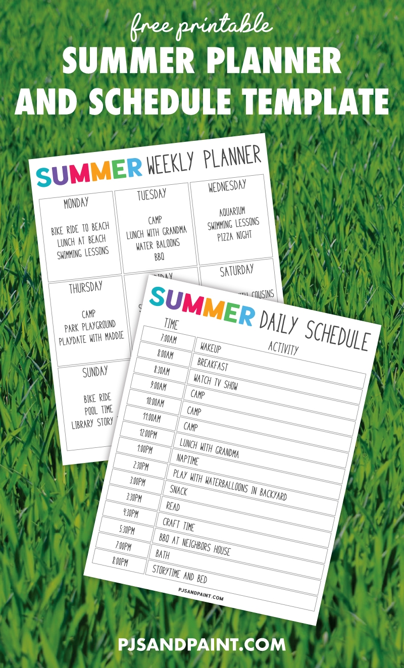 Free Summer Schedule Printable