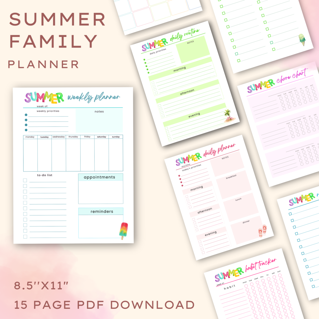 Free Printable Summer Planner For Your Smoothest Summer Yet