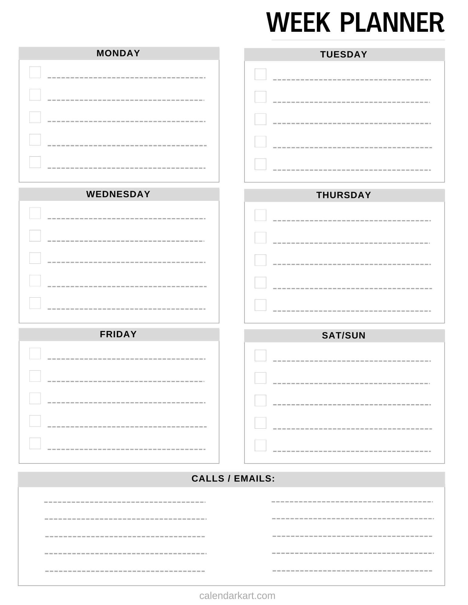 Free Printable Weekly Planner Templates CalendarKart Worksheets Library