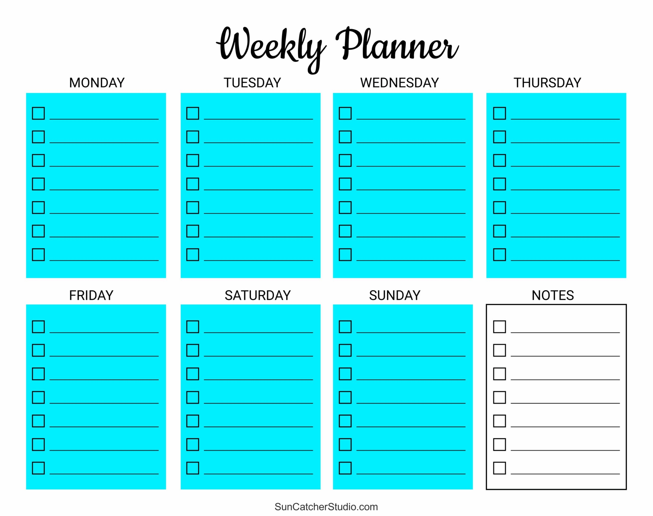Free Printable Weekly Planner Templates PDF Free Printables Monograms Design Tools Patterns DIY Projects