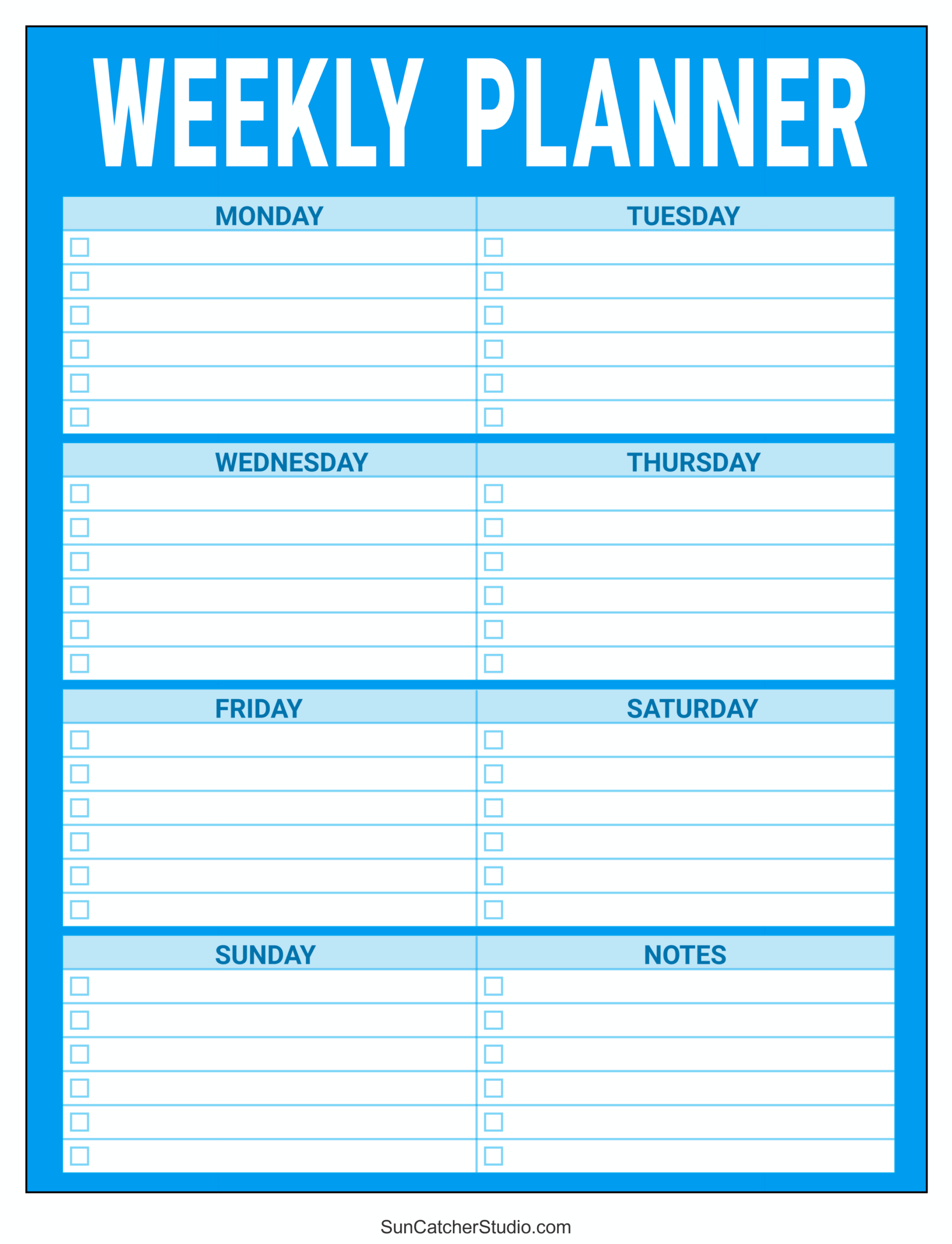 Free Printable Weekly Planner Templates PDF Free Printables Monograms Design Tools Patterns DIY Projects