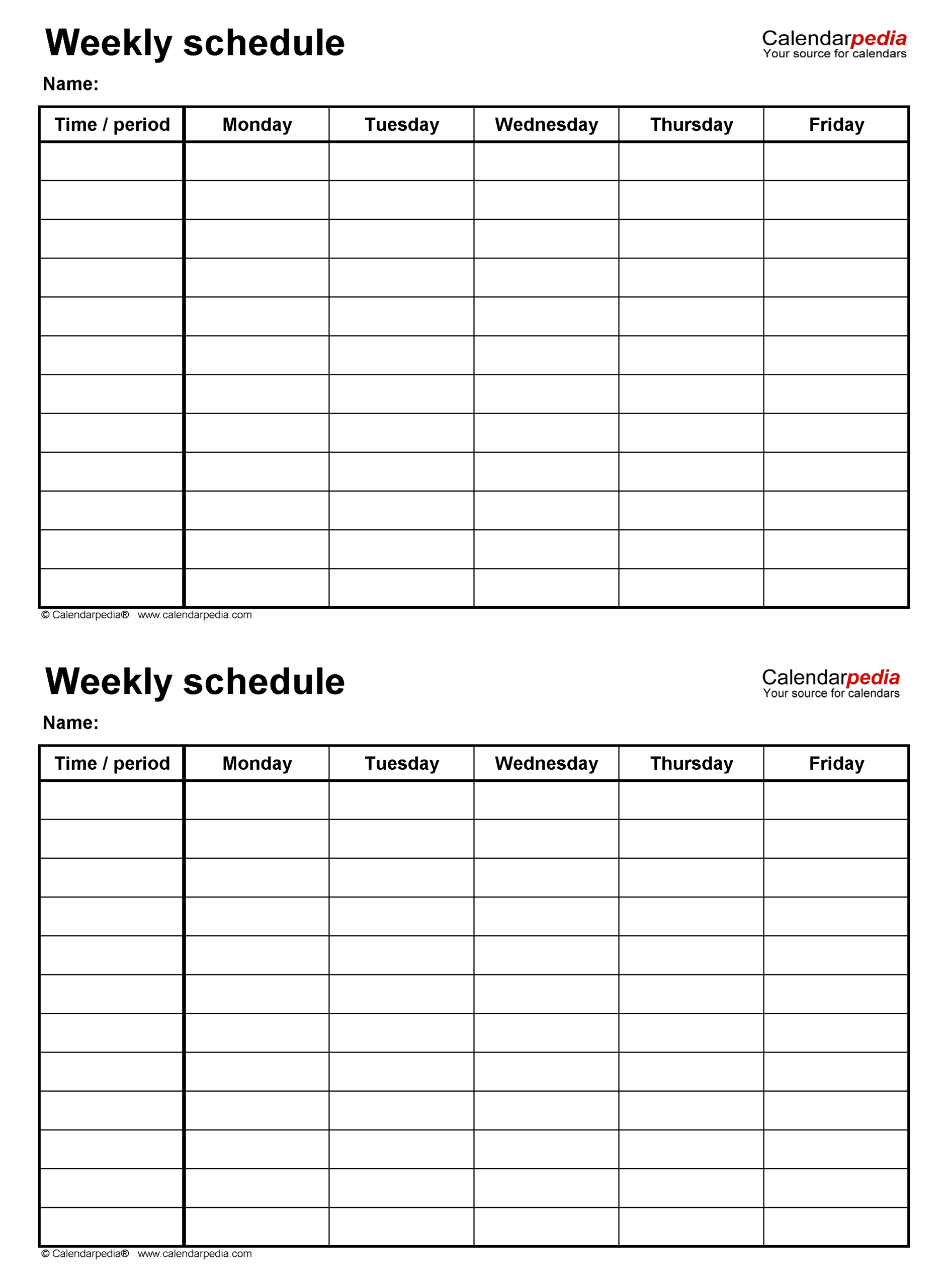 Free Printable Weekly Work Schedule Template Cassandraabbelworsre1985 s Ownd