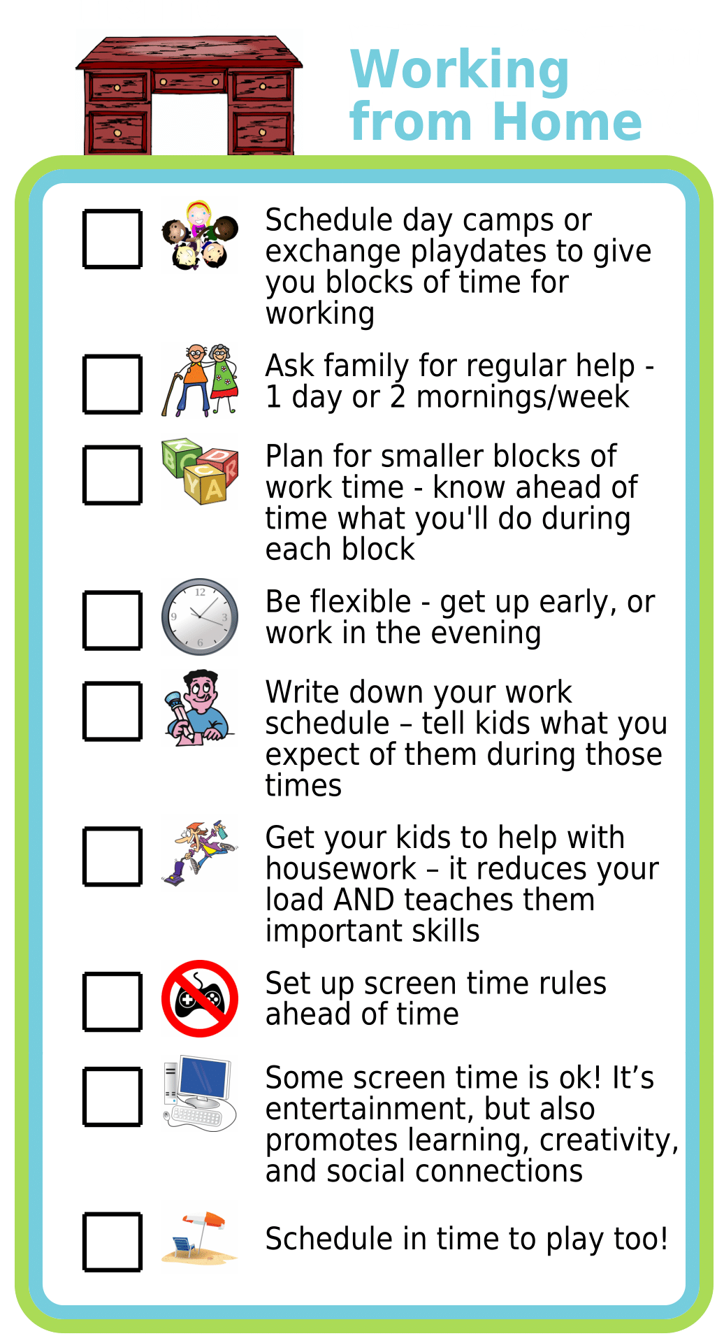 Printable Summer Schedule For Kids At Home