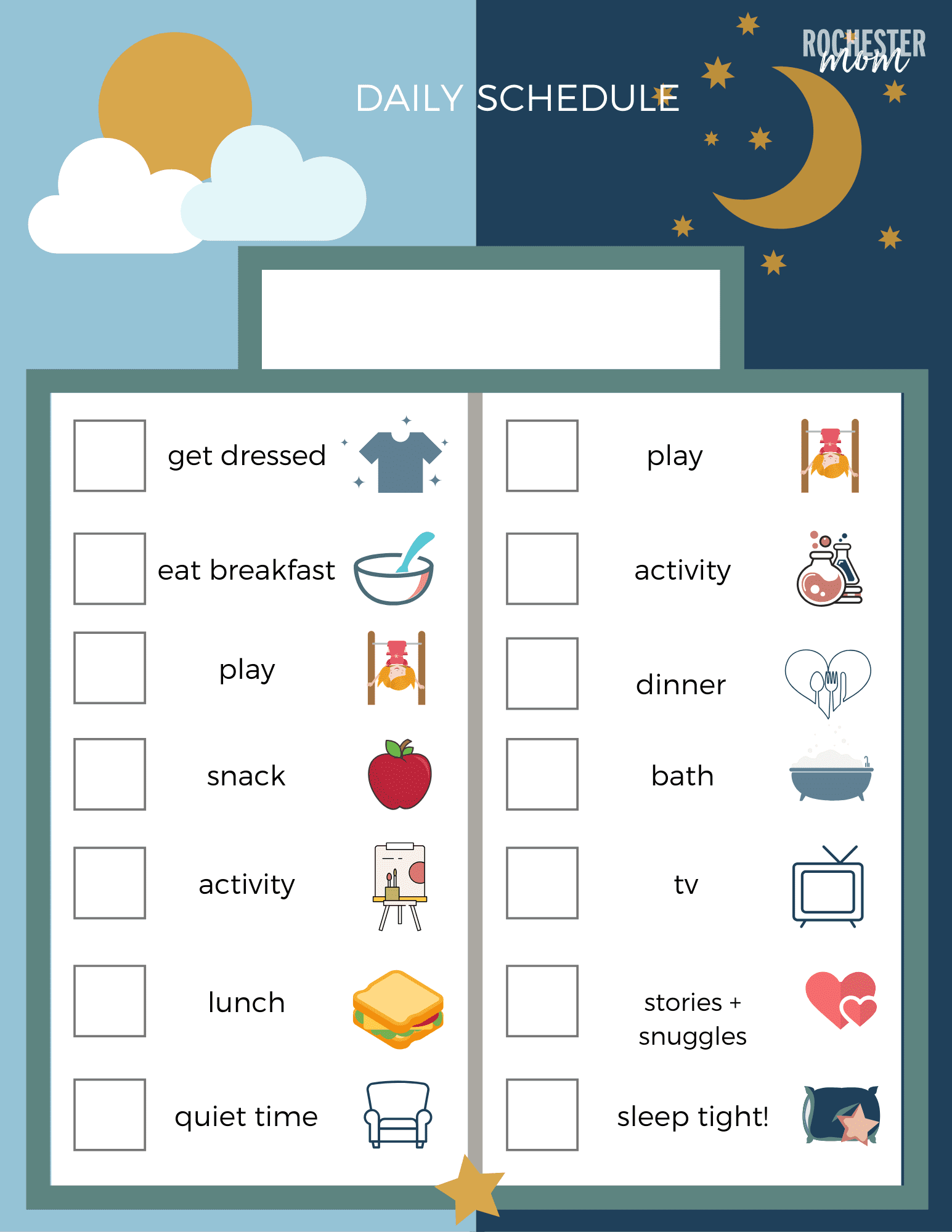 Daily Schedule Printable For Kids