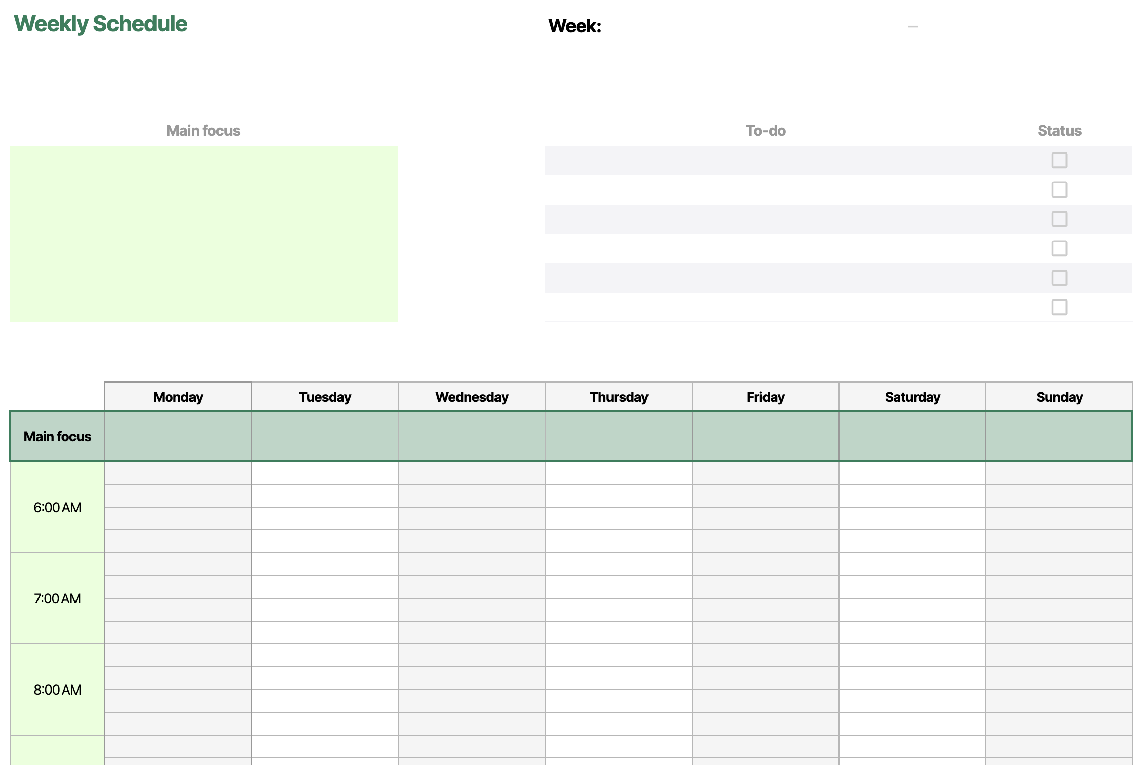 FREE Schedule Templates Weekly Daily Monthly EARLY