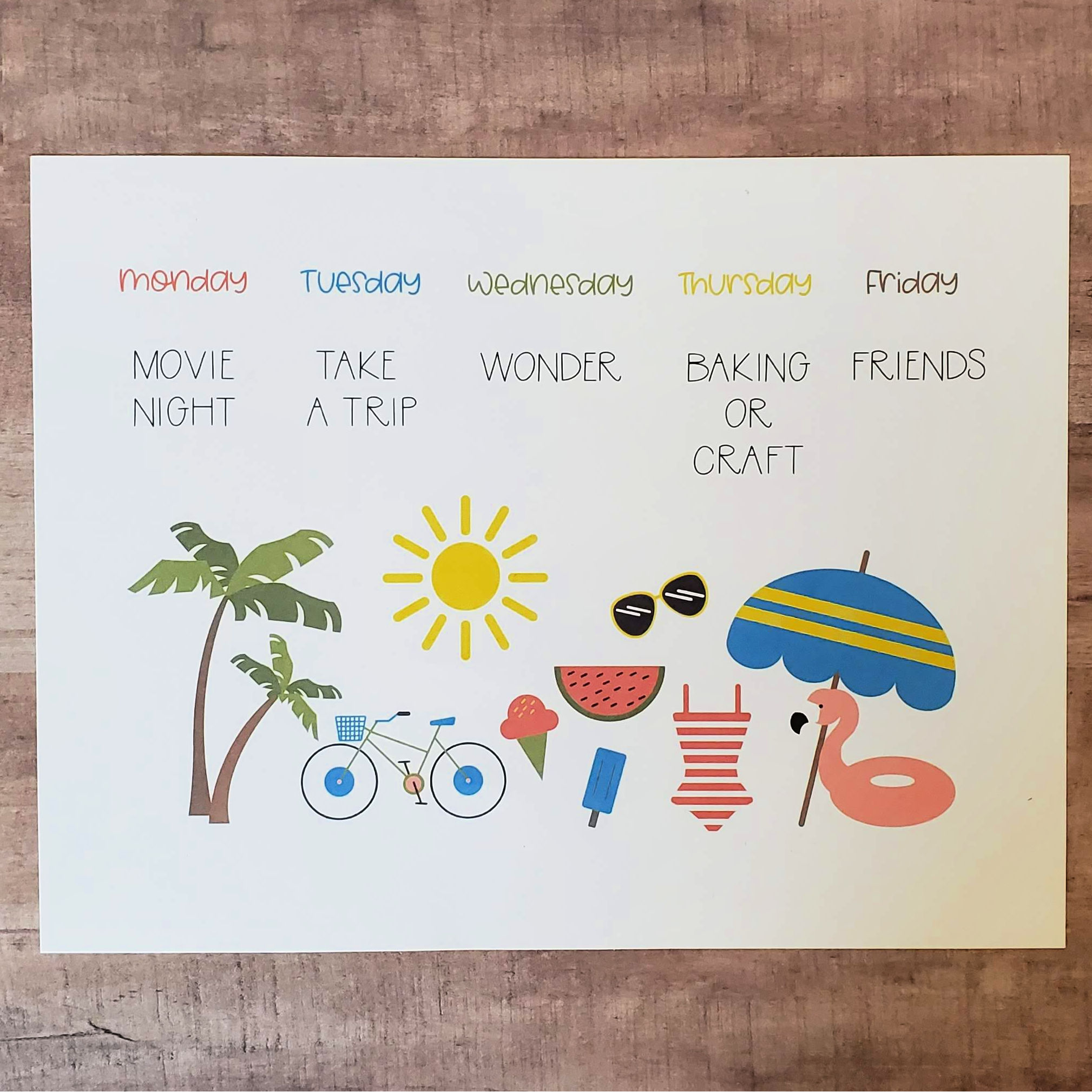 Free Summer Schedule Printable Sunshine And Munchkins