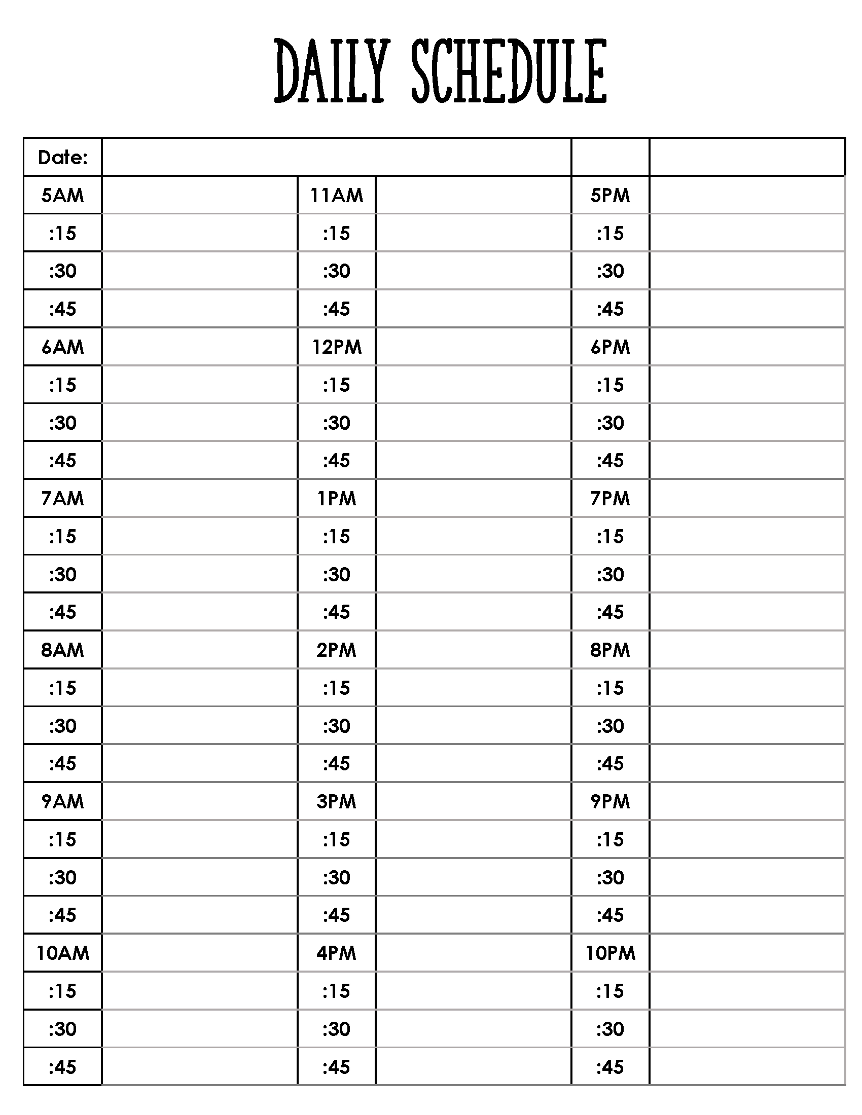 FREE Time Blocking Template Planner