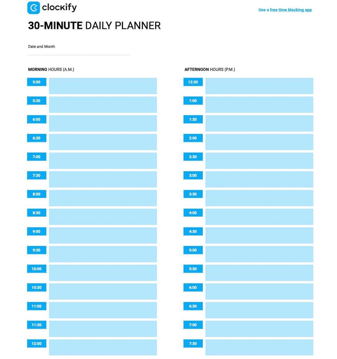Free Printable Blank Schedules Daily