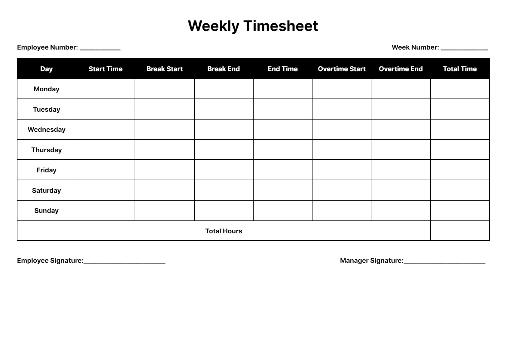 Free Printable Weekly Schedule Sheet