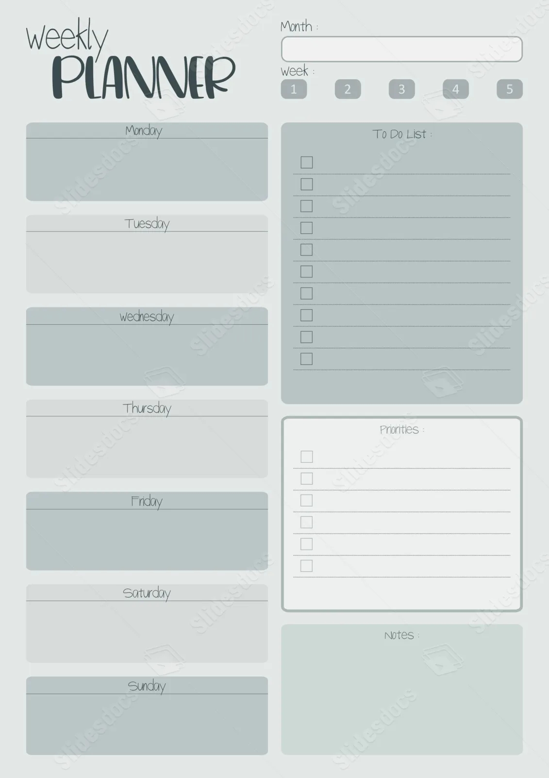 Free Weekly Planner Templates In Microsoft Word And Google Docs Slidesdocs