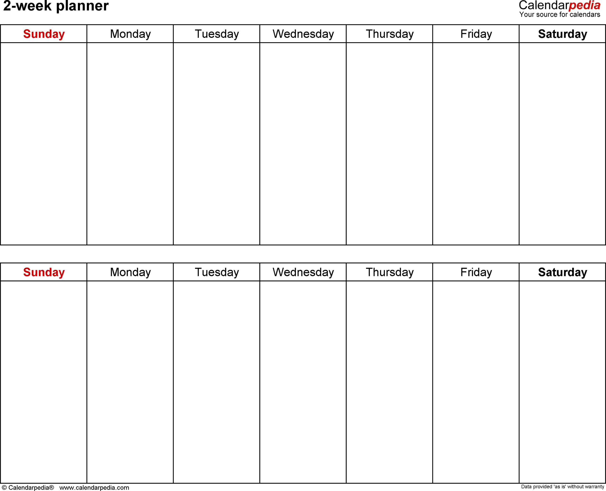 Free Weekly Planners For Microsoft Word 20 Templates