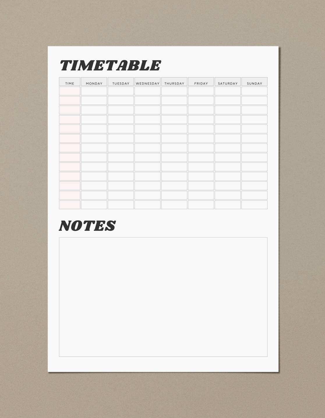 Free Weekly Printable Timetable 12 Templates The Holiday Mama