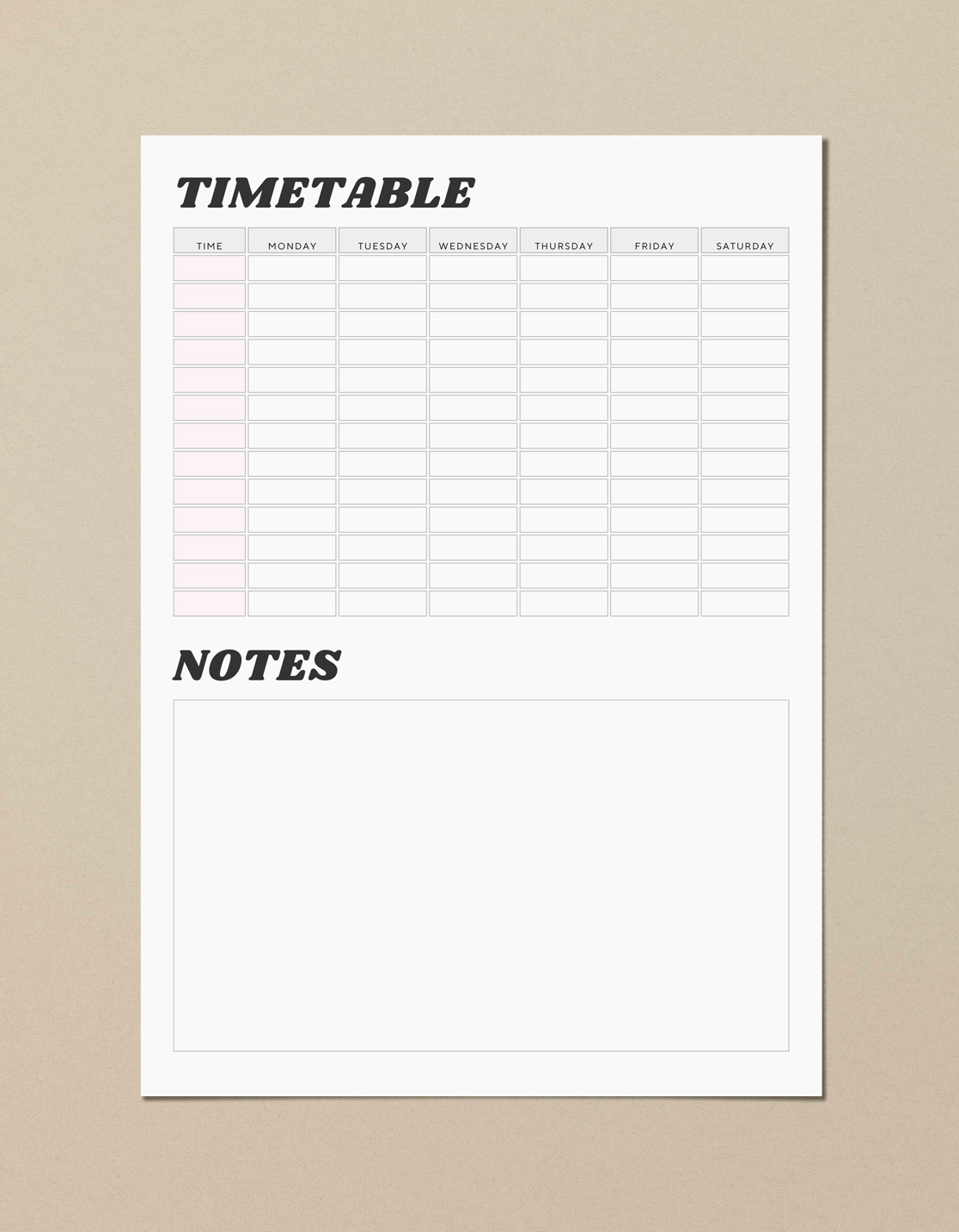 Free Weekly Printable Timetable 12 Templates The Holiday Mama