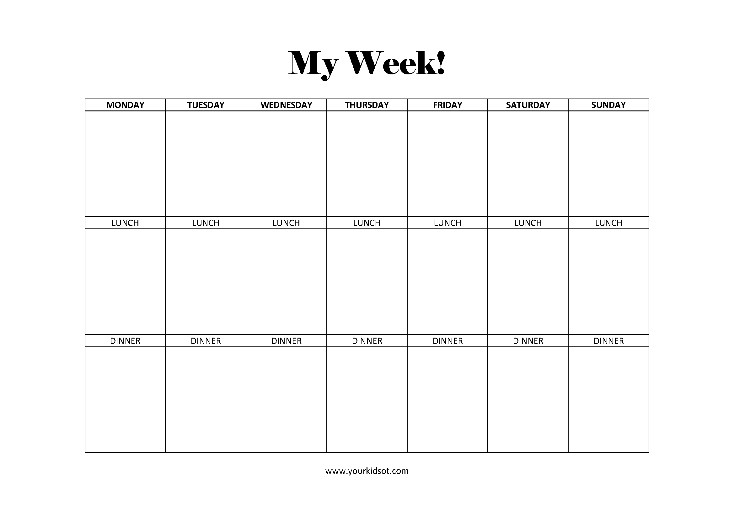 Free Printable Visual Schedule Sheets