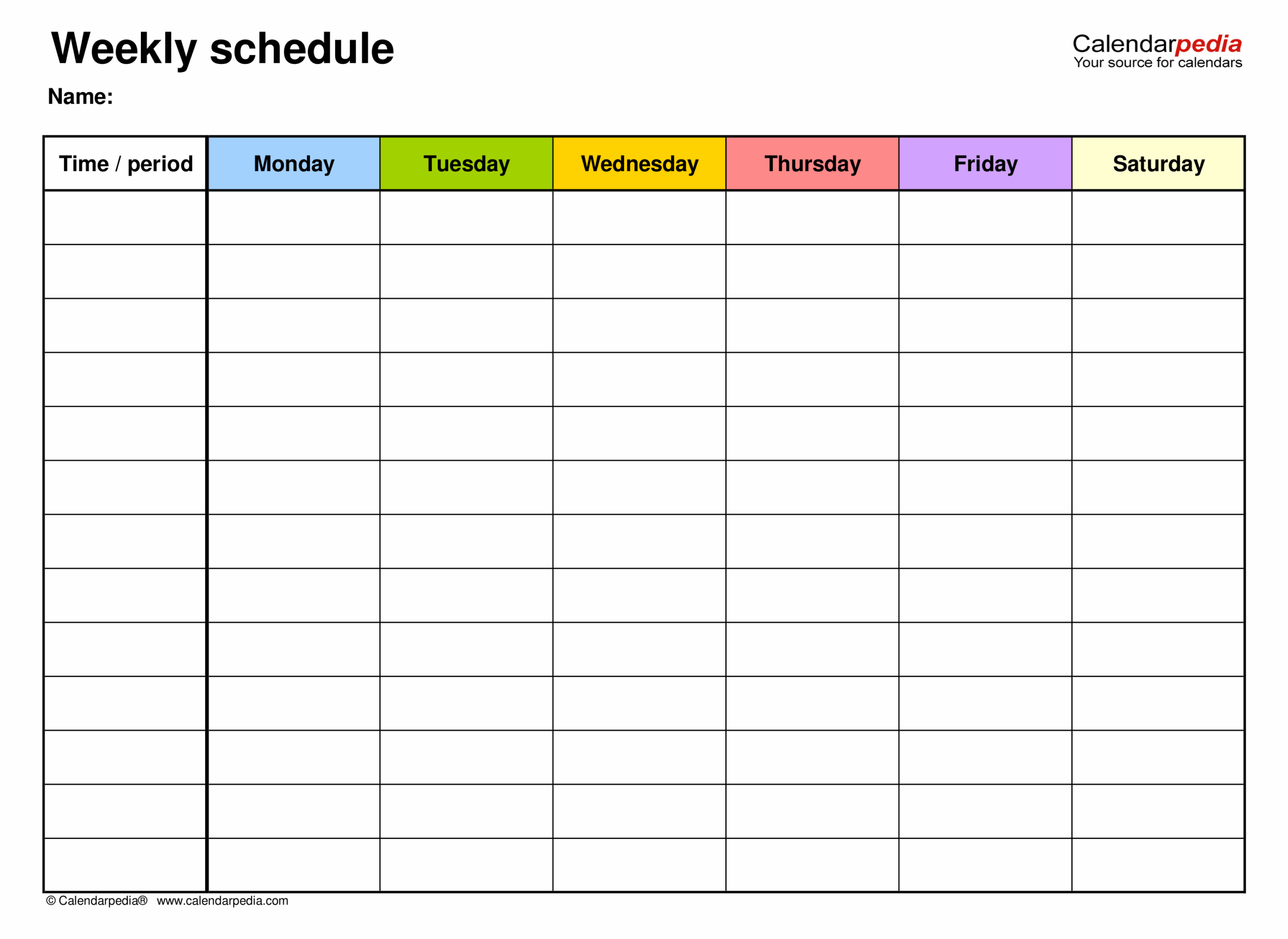 Printable Weekly Schedule