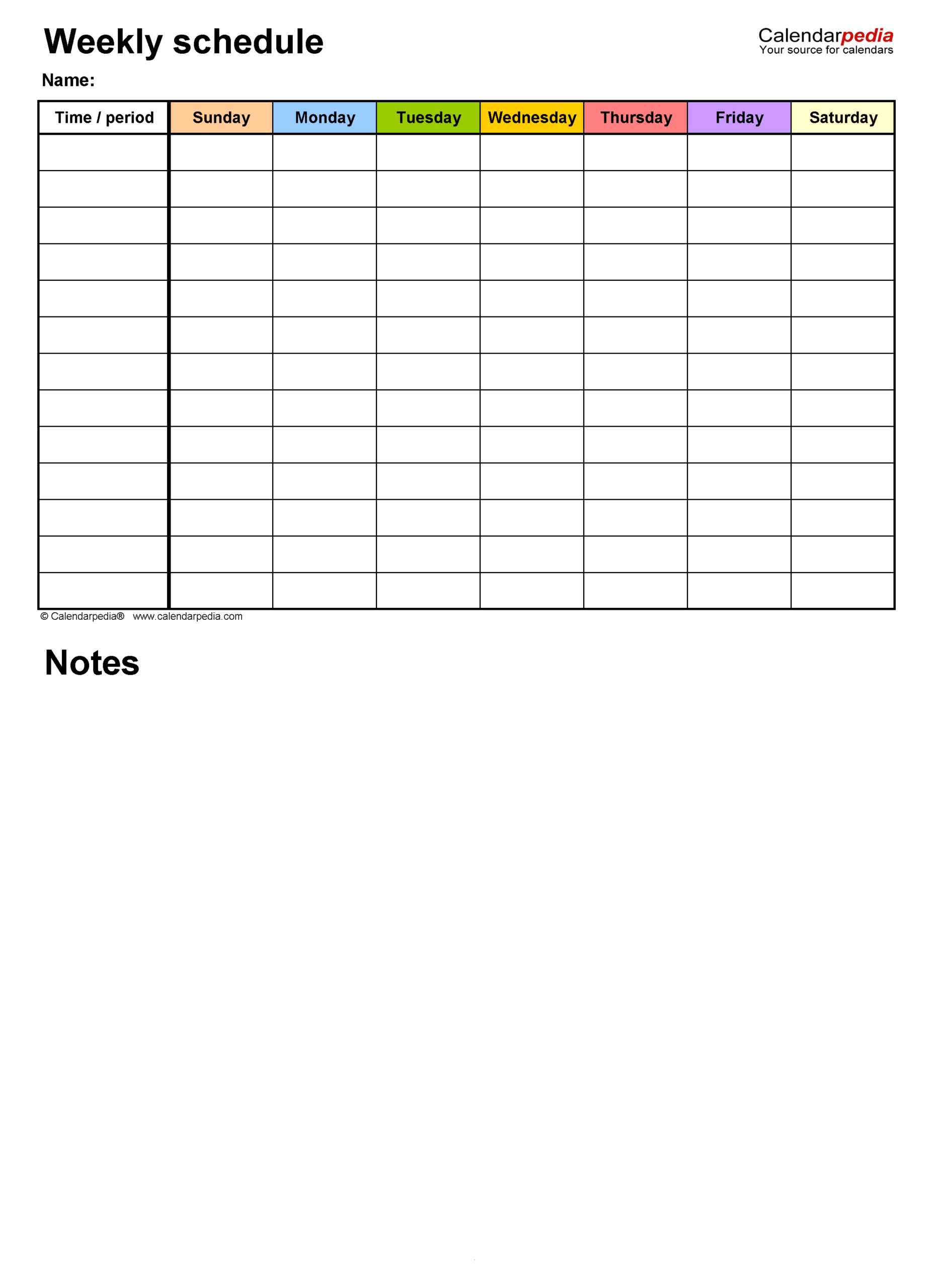 Free Weekly Schedules For PDF 24 Templates Worksheets Library