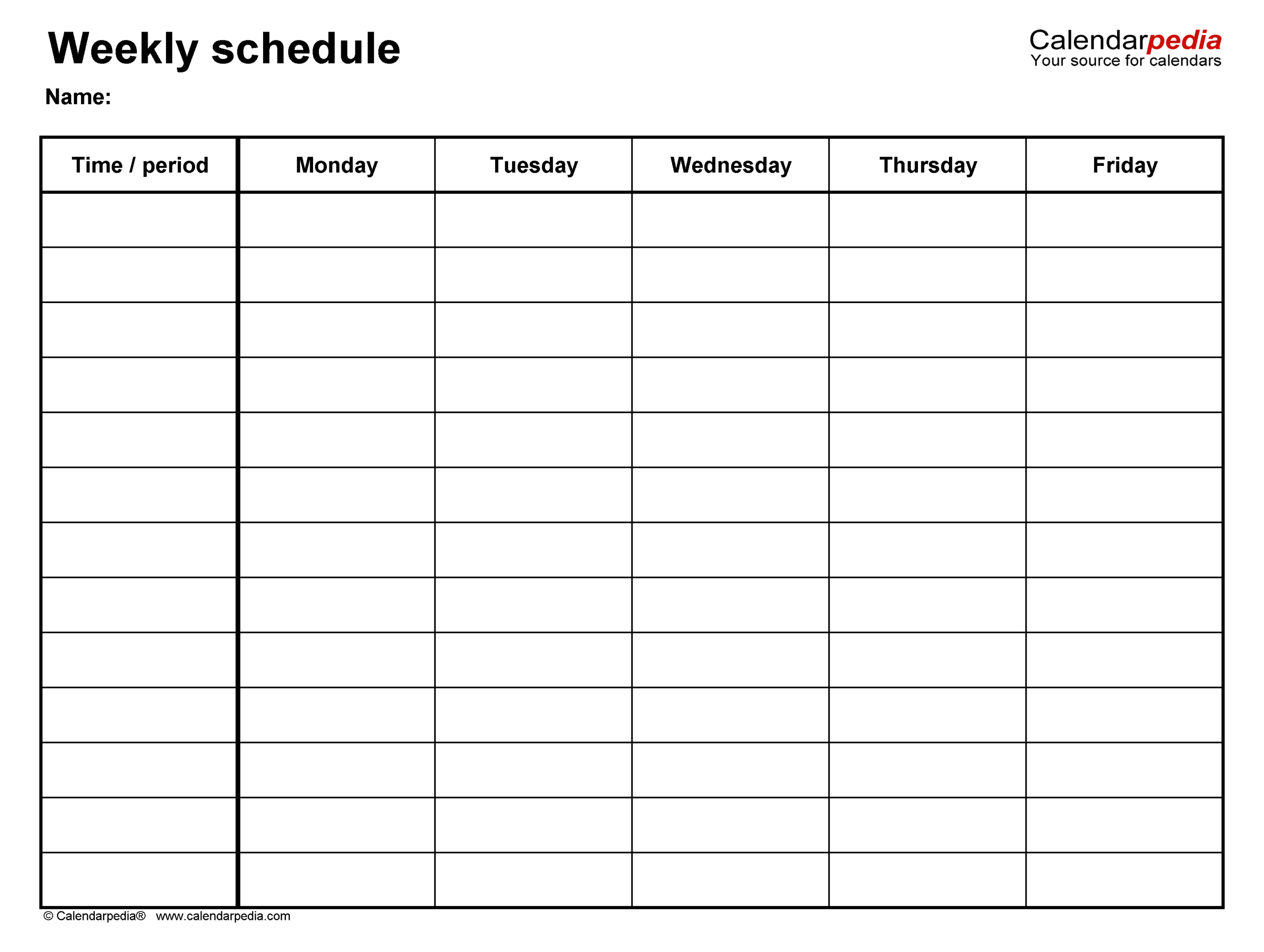 Free Weekly Schedules For PDF 24 Templates Worksheets Library