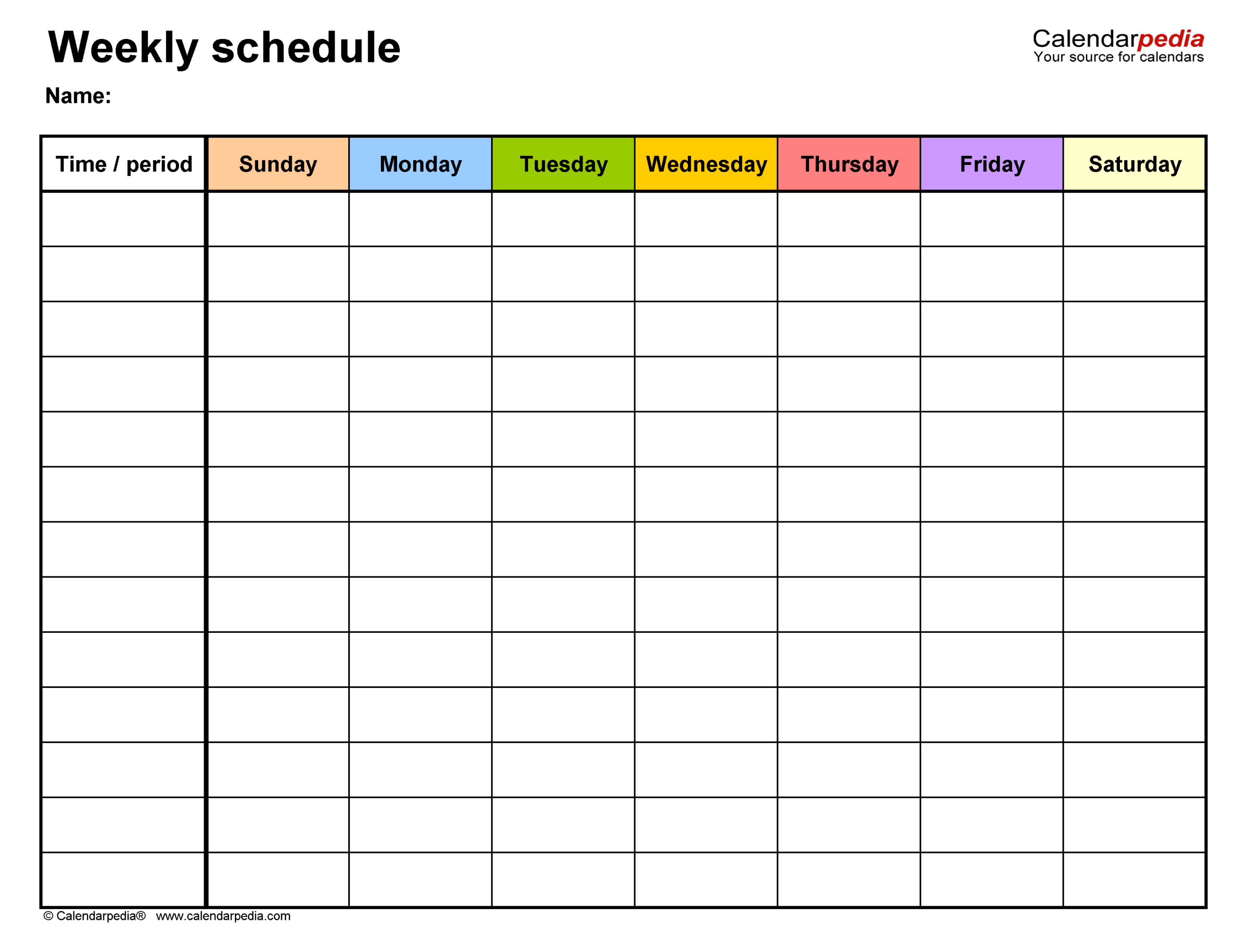 Free Weekly Schedules For PDF 24 Templates Worksheets Library