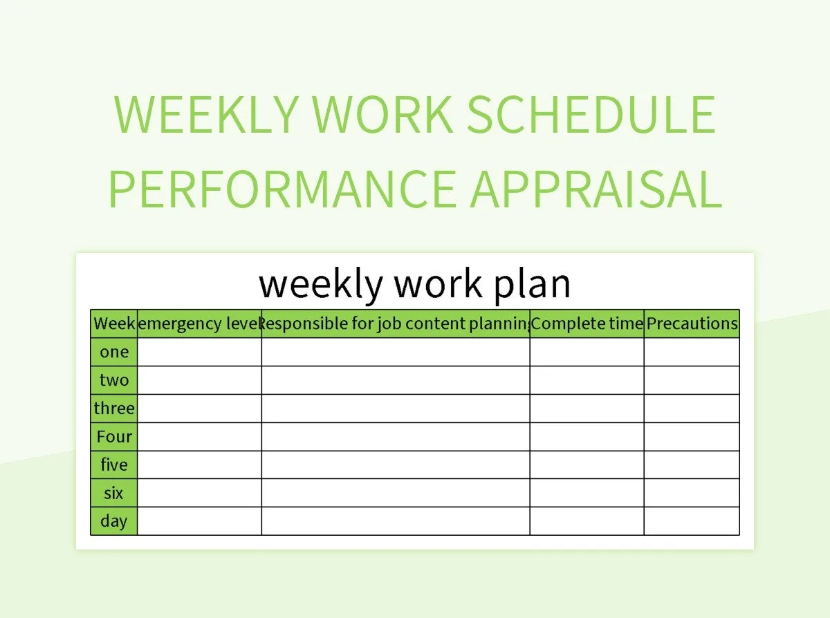 Free Weekly Work Schedule Weekly Work Schedule Templates For Google Sheets And Microsoft Excel Slidesdocs