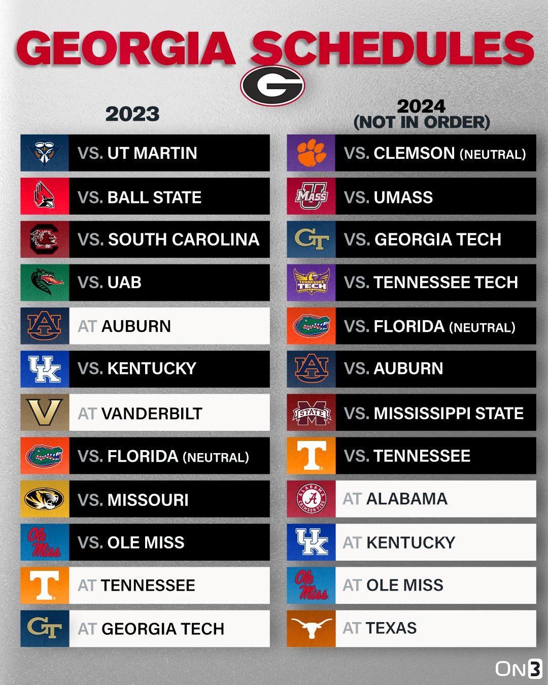 Georgia Hot Sale Bulldogs Schedule