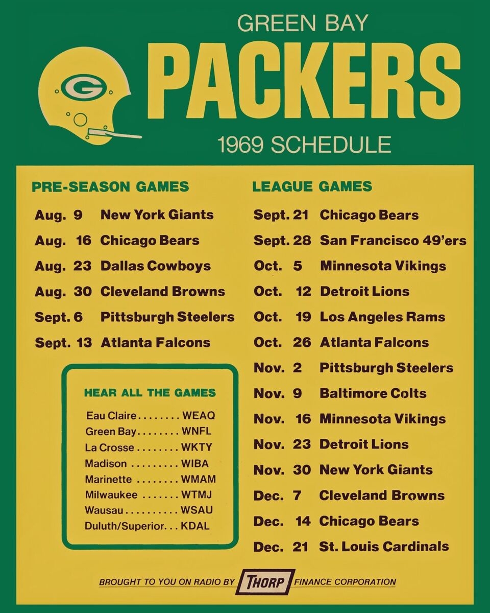 Printable Green Bay Packers Schedule
