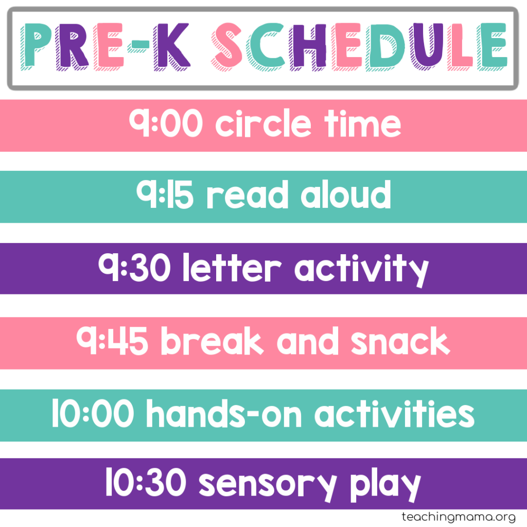 Home Preschool Schedule Teaching Mama