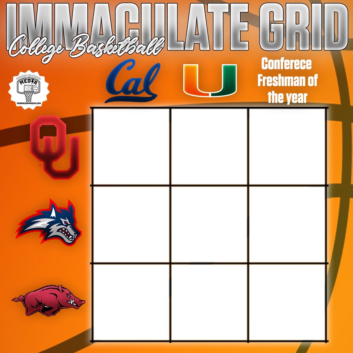 Hoop Scoop Media On X Introducing Immaculate Grid College Basketball Version Stay Tuned For These EVERY DAY You Think You Can Get 9 9 Reply With Your Answers In The Comments Or Send