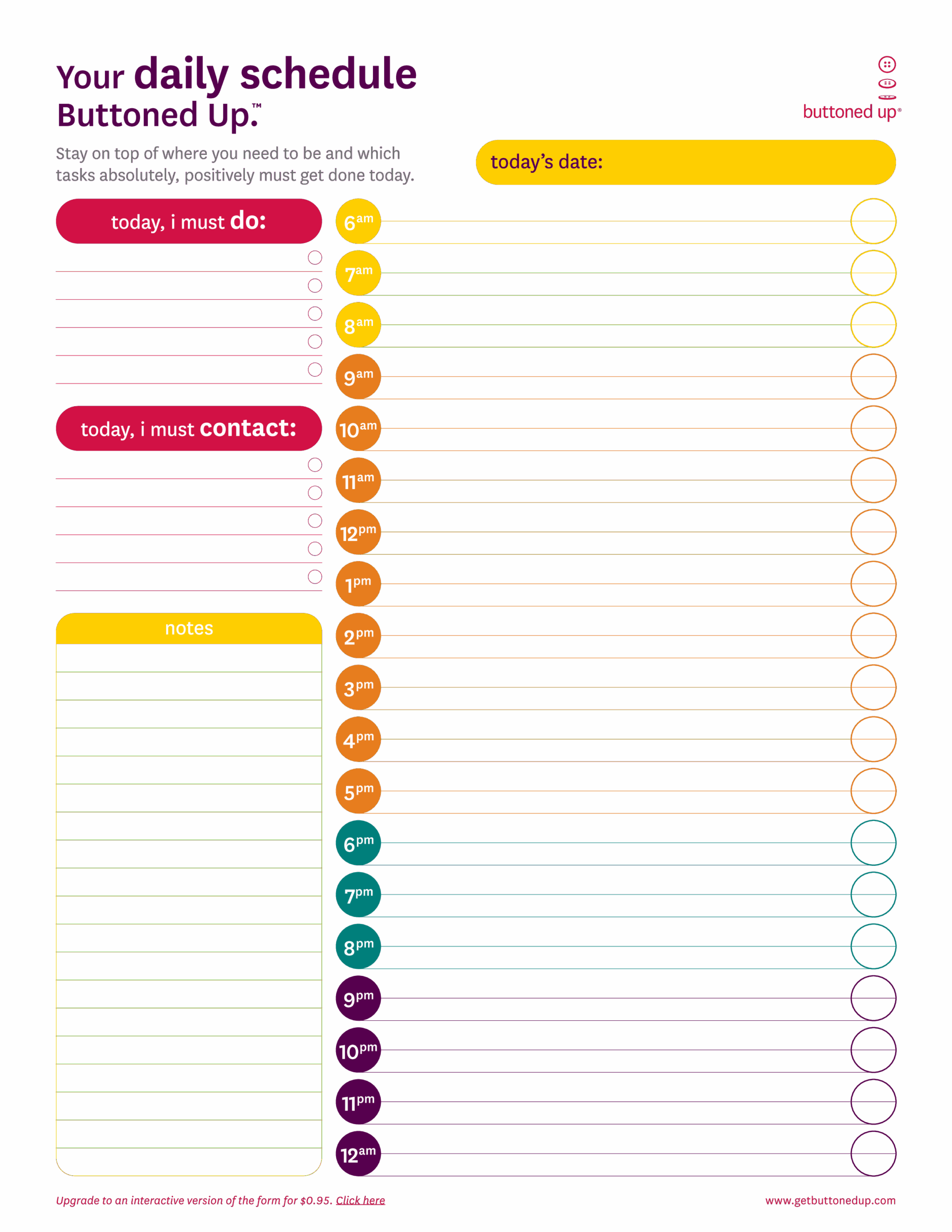 Free Printable Hourly Schedule Template