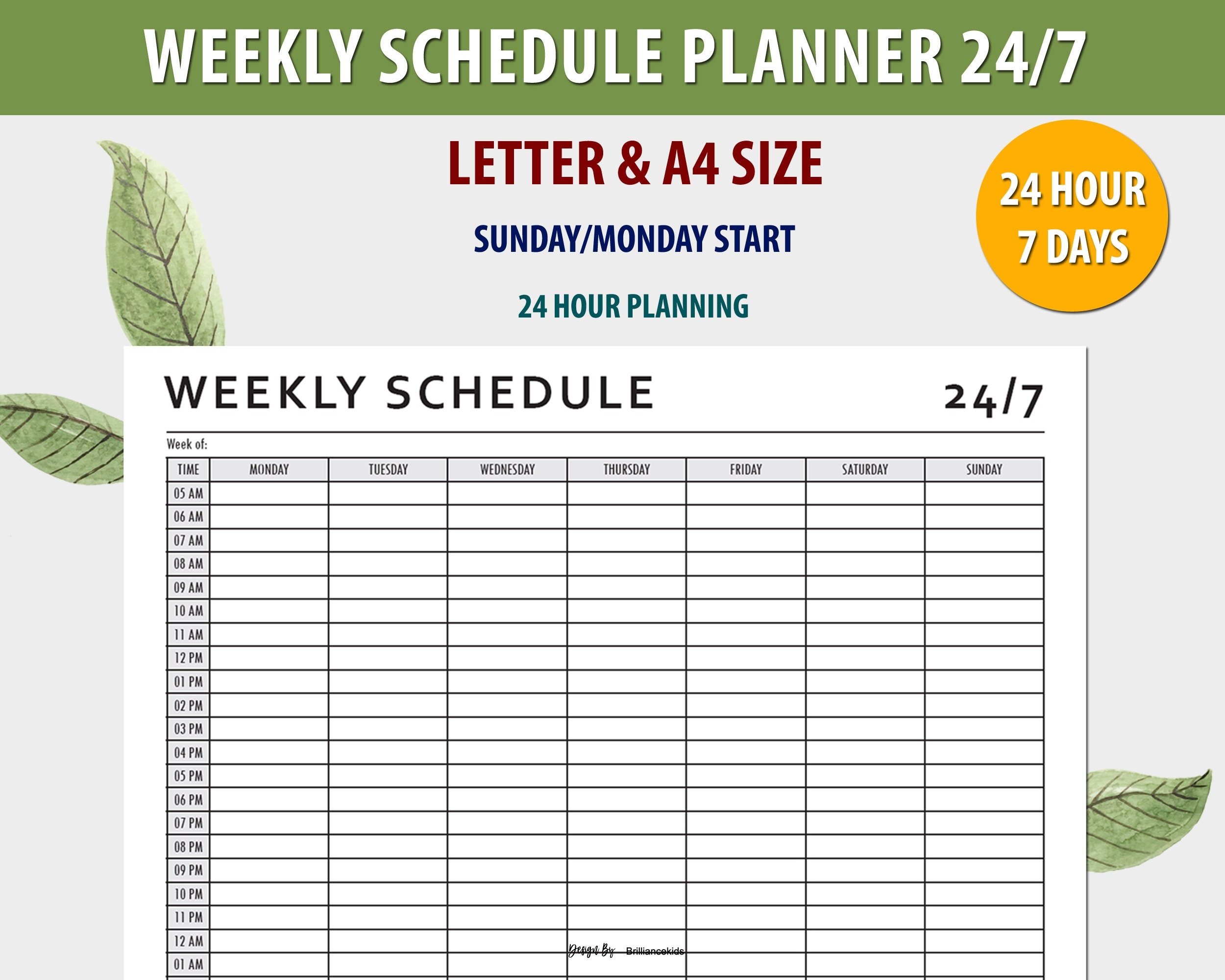 Hourly Weekly Schedule Planner Printable Daily Agenda Time Worksheets Library