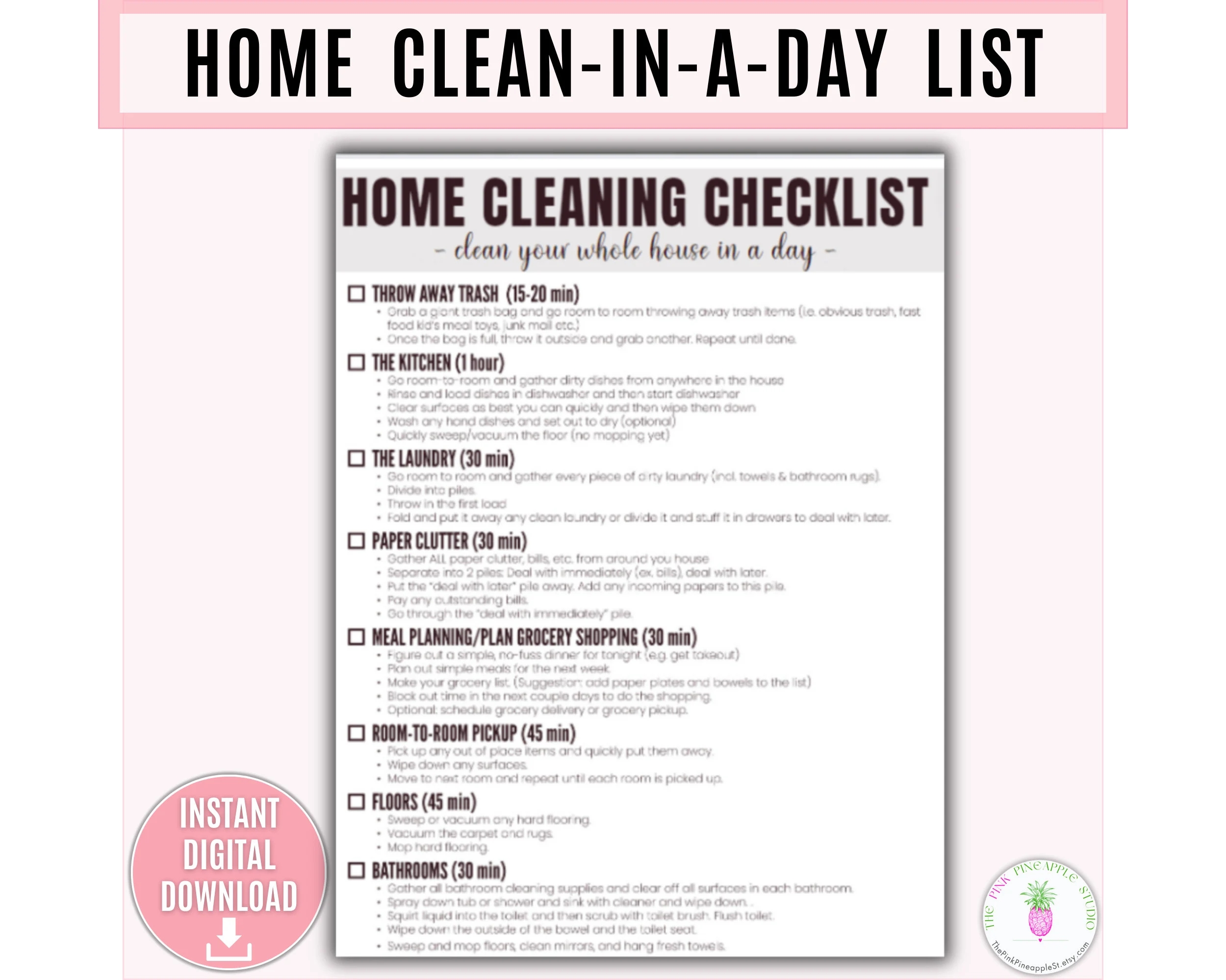 Good Housekeeping Cleaning Schedule Printable