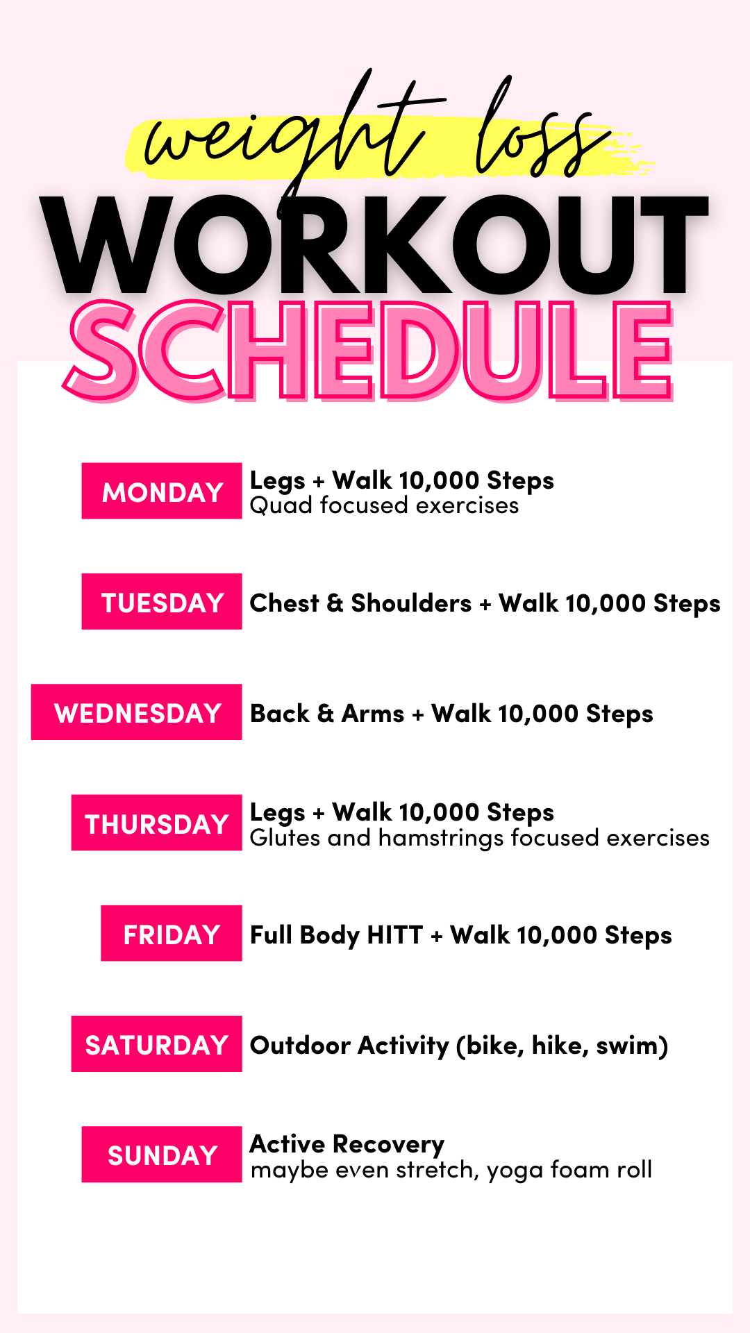 How To Build Your Own Weekly Weight Loss Workout Plan Megan Rose Wellness