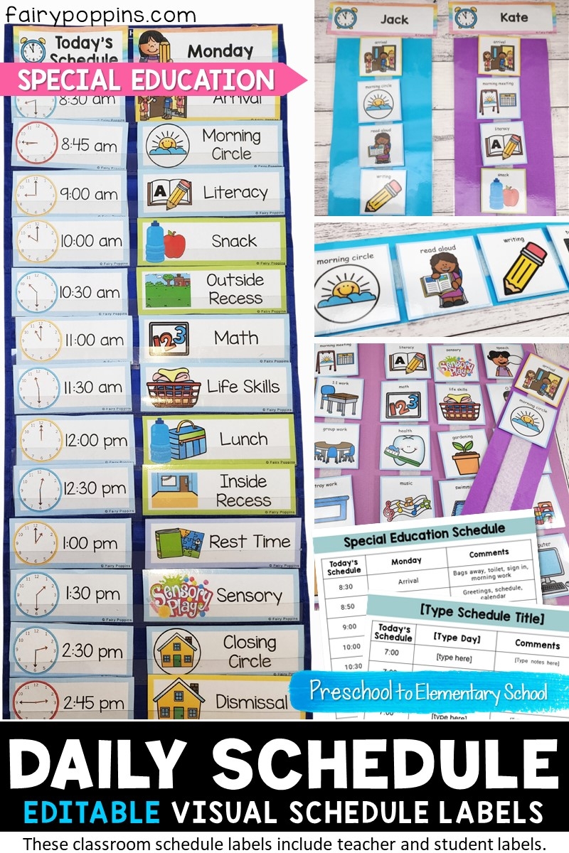 How To Create A Visual Schedule For The Classroom Fairy Poppins